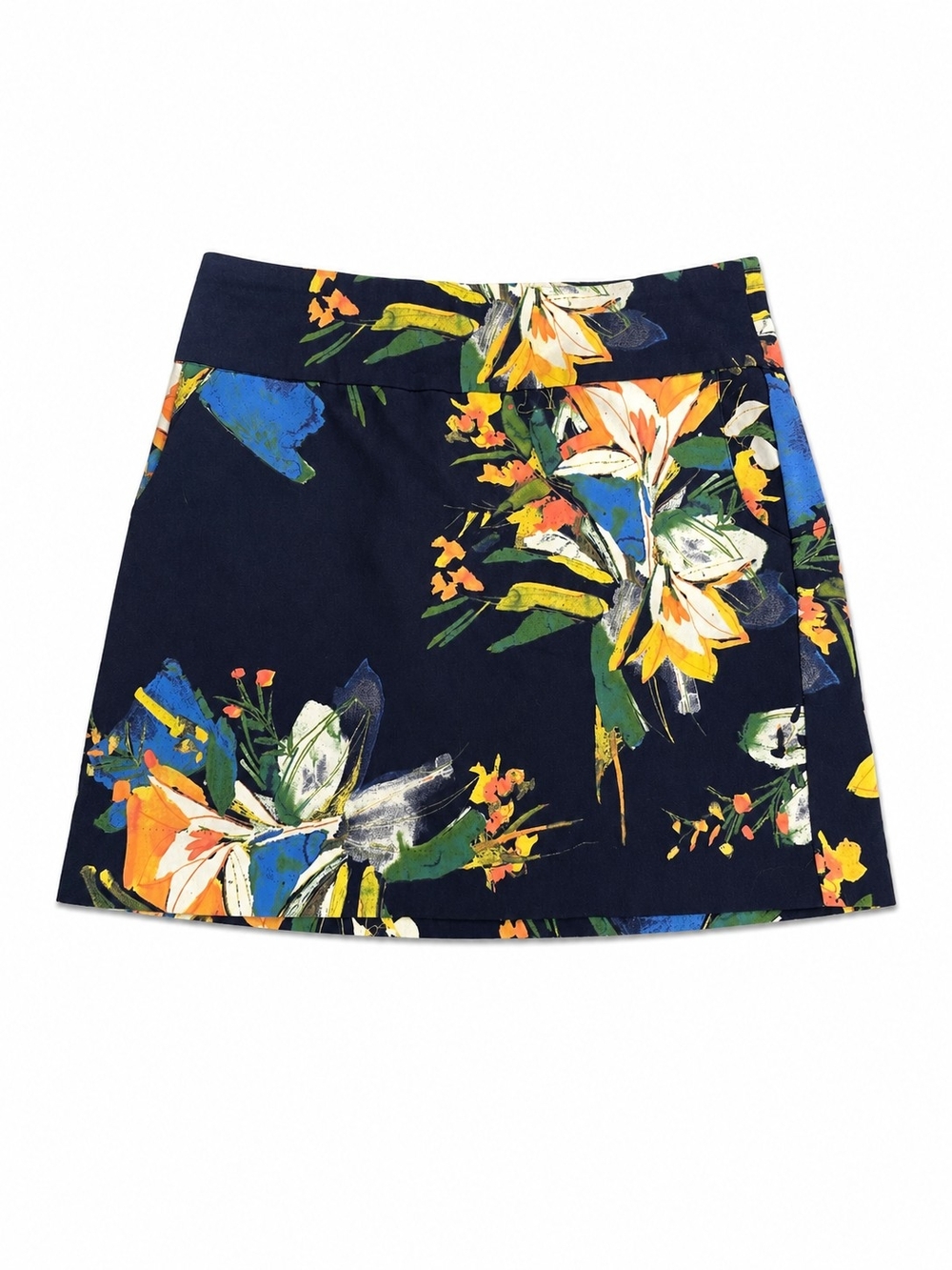 Zac & Rachel Navy Mini Skort with Floral Print, Size 6P